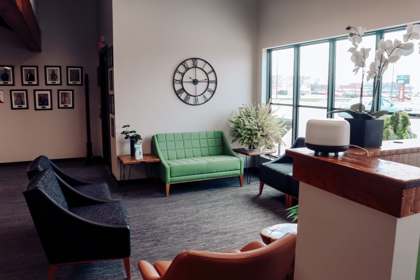 The bright, comfortable waiting room at Active Health Clinics